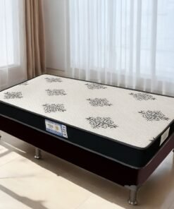 Colchão Solteiro Light D20 + Base Box Simples Corino Marrom – ECOTEC + ALTO NÍVEL CAMAS E COLCHÕES