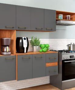 Cozinha Suspensa Mila CM16 1,80 m Cinamomo/Grafite - FELLICCI