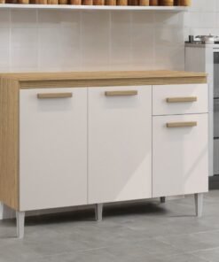 Balcão 3P1G Vitória/Naiomi Atacama/Off White - ARAMÓVEIS