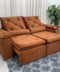 Sofá Retrátil Reclinável Brasão 2.00m- Terracota Veludo