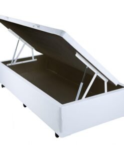 Base Box Solteiro Bau Corino Branco - BIOSTAR