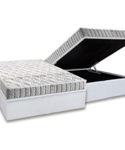 Colchão Casal Orthosono + Base Box Baú Corino Branco – ANJOS + BIOSTAR