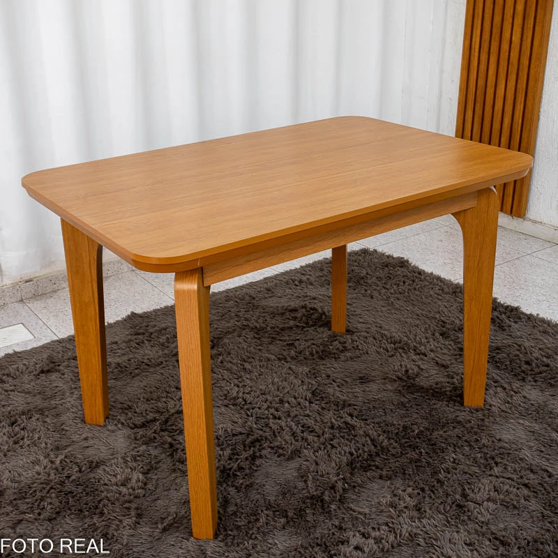 Mesa de Jantar Londrina 120x80 Cinamomo Rufato + 4 Cad. Dubai Linho Bege Madeira - Art Assento - Imagem 5