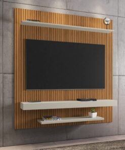 Painel até 60" Leme Ripado/Off White - BECHARA