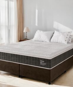 Colchão Queen Terapêutico Massageador Titan/Thor D28 + Base Box Simples Corino Marrom – VIERO MÓVEIS + ALTO NÍVEL CAMAS E COLCHÕES