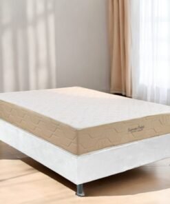 Colchão Casal Supreme Pocket D26 + Base Box Simples Corino Branco – INOVAFLEX + ALTO NÍVEL CAMAS E COLCHÕES