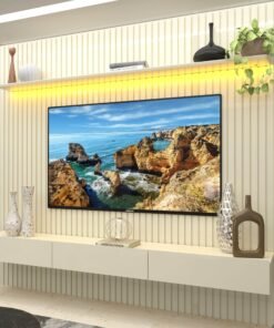 Home até 85" Nobre Ripado 230(Com Nicho) Off White - GELIUS