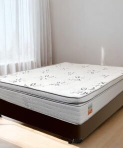Colchão Casal New York D33 + Base Box Simples Corino Marrom – ECOTEC + BIOSTAR