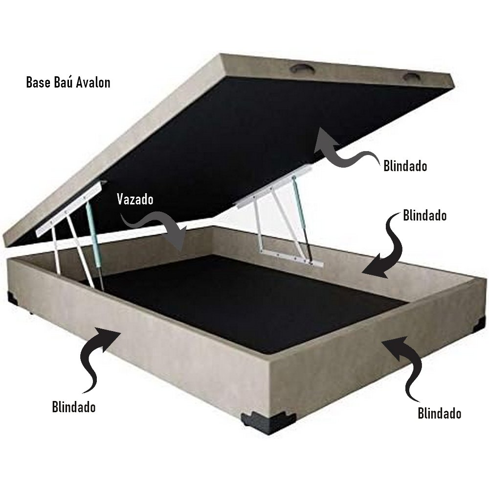 Colchão Queen Blue + Base Box Baú Corino Preto – PAROPAS + ALTO NÍVEL CAMAS E COLCHÕES - Imagem 2