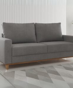 Sofá Living Palazo/Felícia 1,80 m Linho Inox - VIERO MÓVEIS