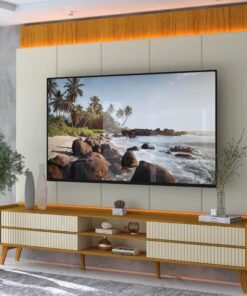 Painel + Rack até 85" Magnífico Naturale/Off White - GELIUS