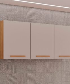 Armario Aereo Triplo New Valencia Cinamomo/off White - Salleto