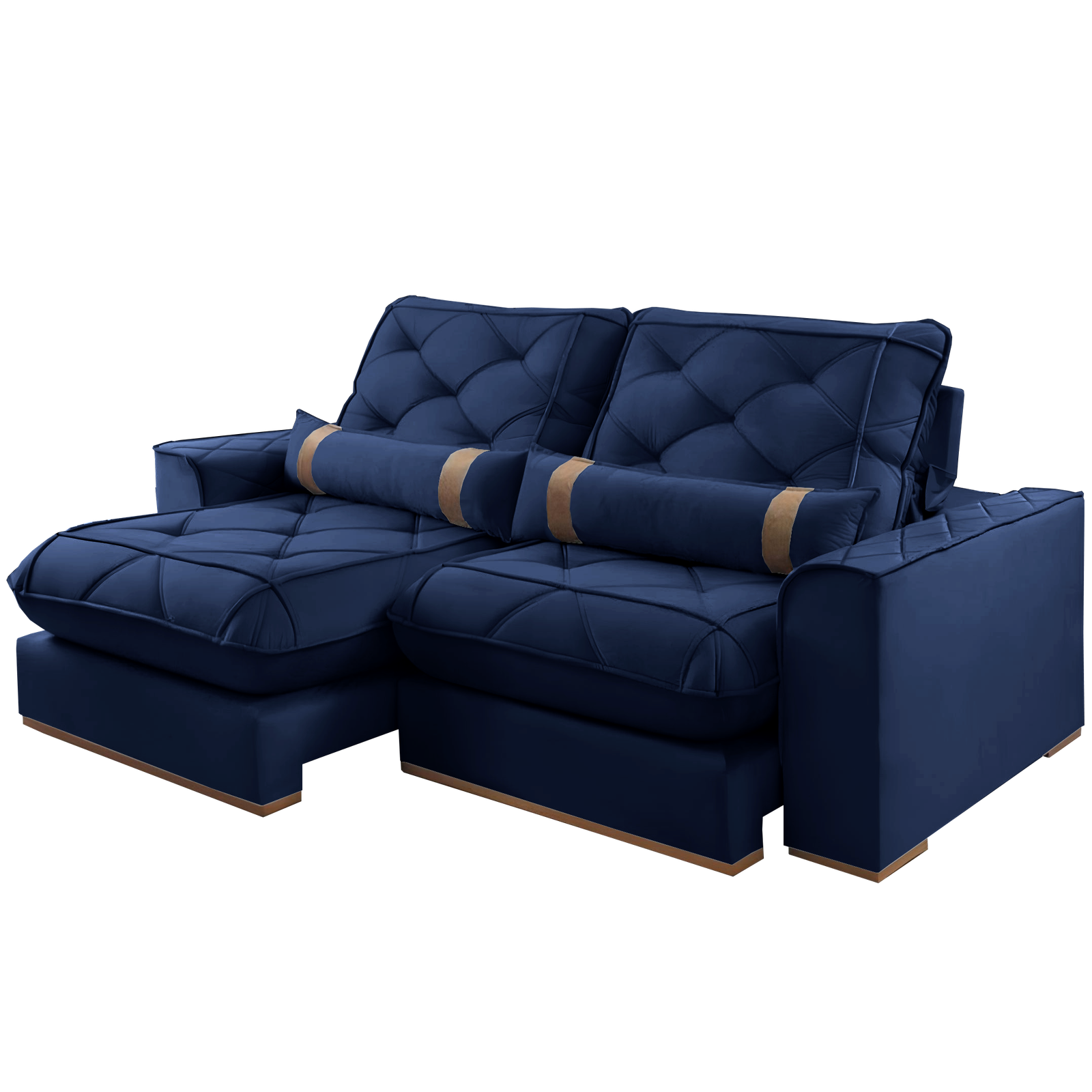 Sofá Retrátil e Reclinável Poseidon 029 2,50 m Veludo Azul - VICAM ESTOFADOS - Imagem 4