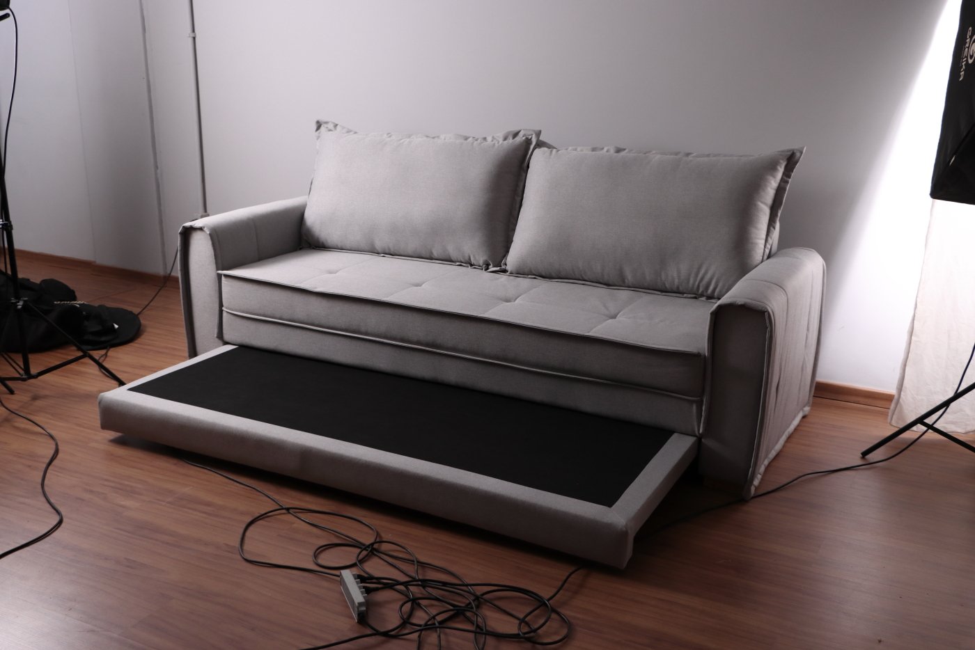 Sofá Cama Maldivas 2,23 m Linho Bege - JC ESTOFADOS - Imagem 9