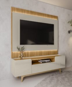 Painel até 70" São Paulo 1.8 + Rack Orlando Tauari/Off White – LINEA BRASIL