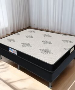 Colchão Casal Light D20 + Base Box Simples Corino Preto – ECOTEC + BIOSTAR