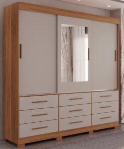 Guarda-roupa 3 Portas New Star 1,80 M Cinamomo/off White - Salleto