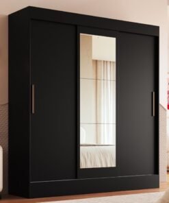 Guarda-Roupa 3 Portas Londres 69000 1,80 m Preto - DORIPEL