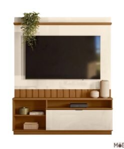 Home Diamantina com Detalhe Ripado Amêndoa- Off  larg. 1.50m TV até 60" - Mobler