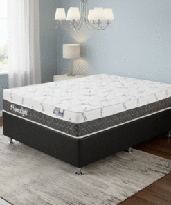 Colchão Casal Prime Light 30 cm D28 + Base Box Simples Corino Preto – ORTHOPRIME + ALTO NÍVEL CAMAS E COLCHÕES