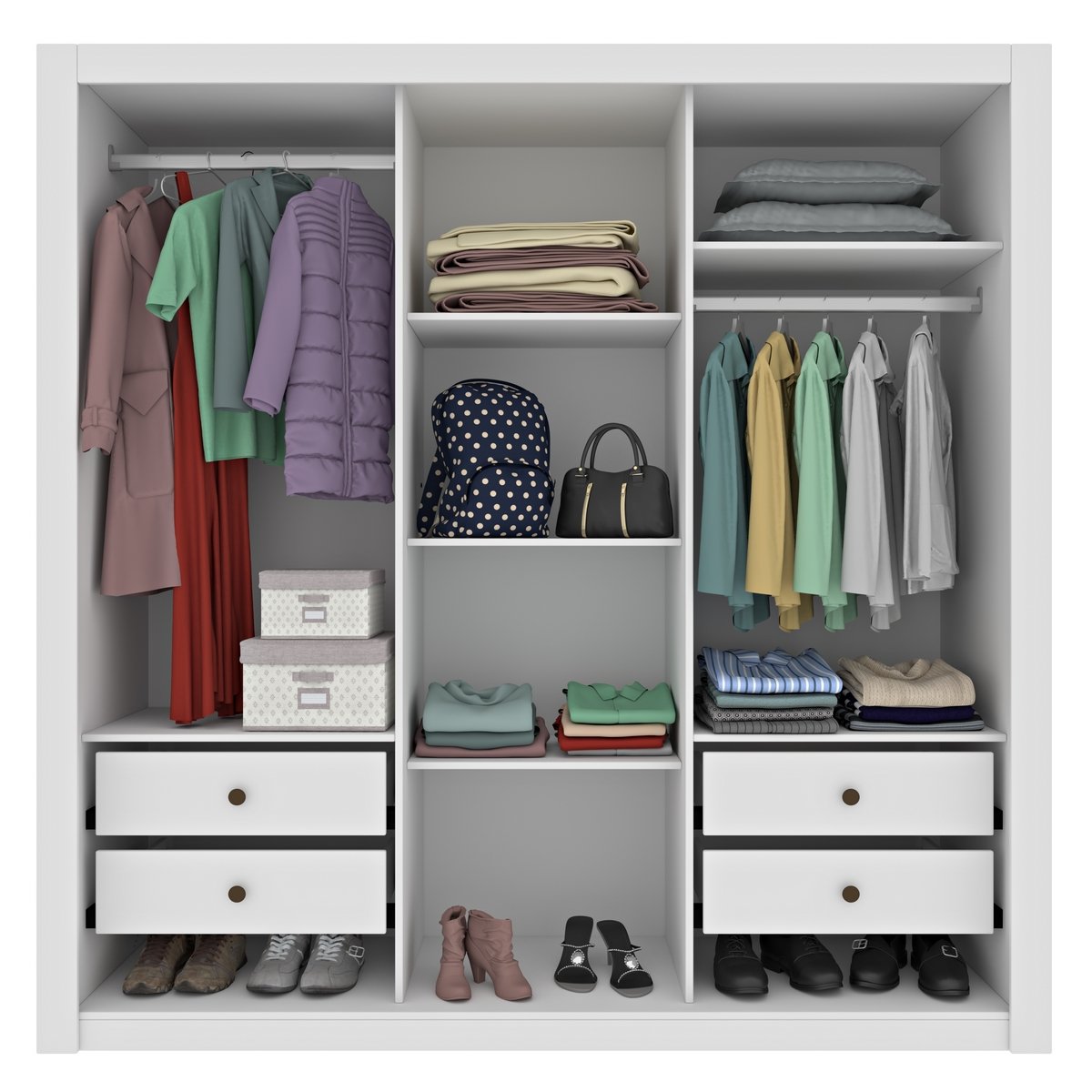 Guarda-roupa 3 Portas Valência/turia/vitória 1,90 M Branco Neve – Tcil - Imagem 2