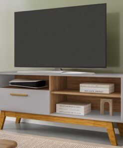 Rack até 55" Paládio Off White/Cinamomo – BECHARA