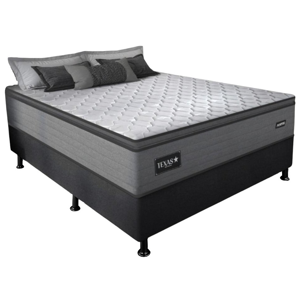 Colchão Casal Texas D28 + Base Box Simples Corino Preto – GAZIN COLCHÕES + BIOSTAR - Imagem 2