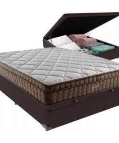 Colchão Casal Star One D28/AG D70 + Base Box Baú Marrom – ANJOS COLCHÕES + BIOSTAR