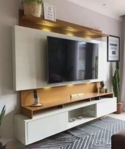 Estante Home até 65" Vera TB113L Off White/Freijó – DALLA COSTA