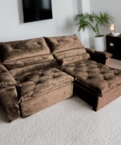 Sofá Retrátil e Reclinável Agata  2,00 m Marrom – IMPÉRIO ESTOFADOS