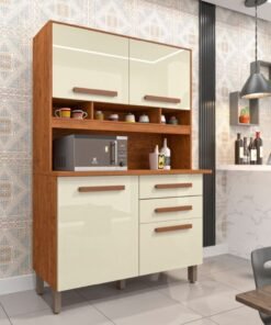 Armário Kit de Cozinha Sofia 4 Portas 2 Gavetas - Cinamomo/Off White