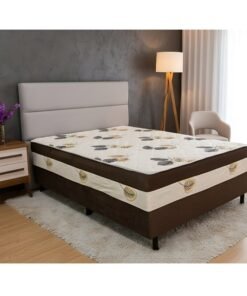 Cama Box Casal Ortopédica Marrom Escuro 138x188x60 Nosso Sonho