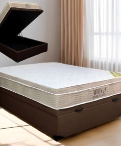 Colchão Casal Airtech Springpocket + Base Box Baú Corino Marrom – ORTOBOM + ALTO NÍVEL CAMAS E COLCHÕES