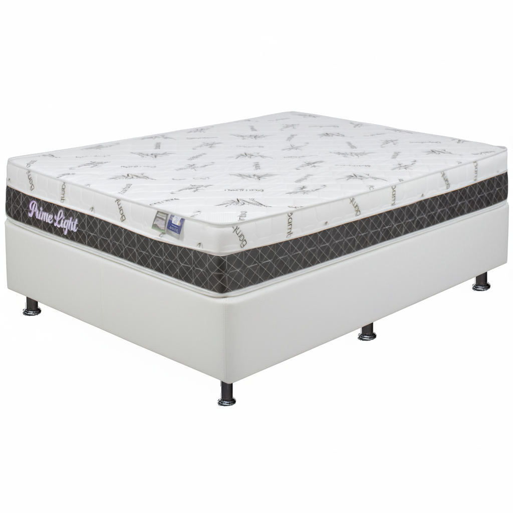 Colchão Casal Prime Light 30 cm D28 + Base Box Simples Corino Branco – ORTHOPRIME + BIOSTAR - Imagem 2