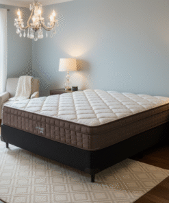 Colchão Casal Star One D28/AG D70 + Base Box Simples Corino Preto – ANJOS COLCHÕES + ALTO NÍVEL CAMAS E COLCHÕES