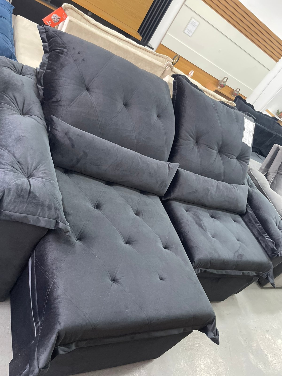 Sofá Retrátil e Reclinável Ouro Preto 240 Preto - MONTANO ESTOFADOS - Imagem 3