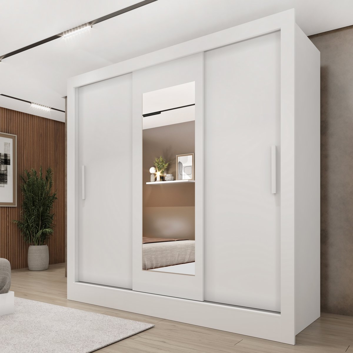 Guarda-roupa 3 Portas Valência/turia/vitória 1,90 M Branco Neve – Tcil