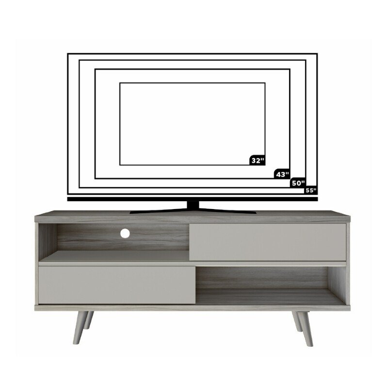 Rack Bancada NT 1180 Larg.1.35m TV até 50 Polegadas Freijó/Preto Notável - Imagem 4