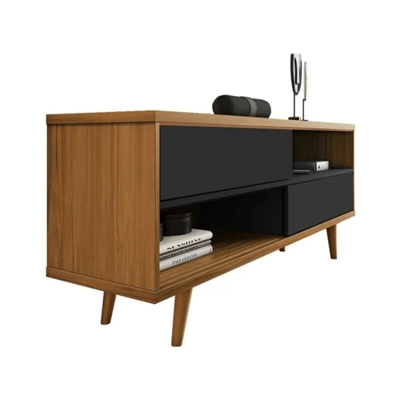 Rack Bancada NT 1180 Larg.1.35m TV até 50 Polegadas Freijó/Preto Notável - Imagem 6