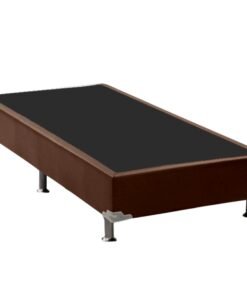 Base Box Solteiro Simples Corino Marrom - BIOSTAR