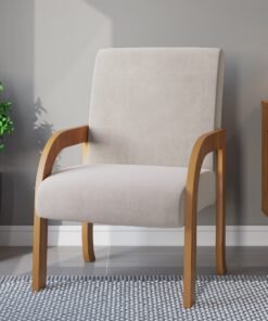 Poltrona Vand Mel/Veludo Marfim - VIERO MÓVEIS