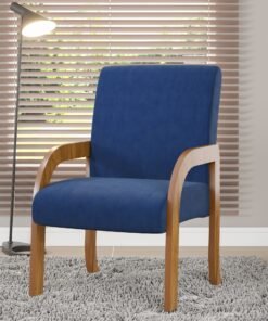 Poltrona Vand Mel/Veludo Azul - VIERO MÓVEIS