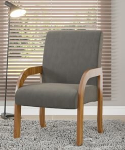 Poltrona Vand Mel/Veludo Cinza Grafite - VIERO MÓVEIS