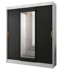 Guarda-roupa 3 Portas (com Espelho) Capri 1,70 M Branco/preto/branco - Fellicci