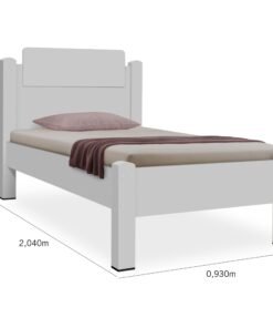 Cama Solteiro Paris Branco - GABRIELLI