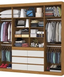 Guarda-Roupa 4 Portas Imperio 2,00 m Cinamomo/Off White - CARIOCA MOVEIS