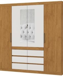 Guarda-Roupa 4 Portas Imperio 2,00 m Cinamomo/Off White - CARIOCA MOVEIS