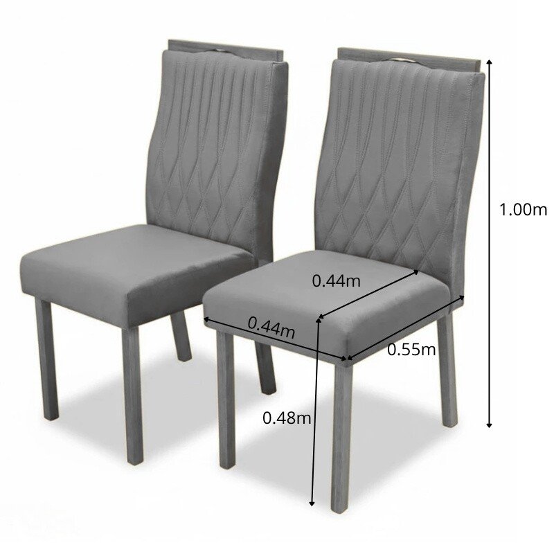 2 Cadeiras Genova Veludo Marrom 509 Madeira Art Assentos - Entregue Montada - Imagem 2