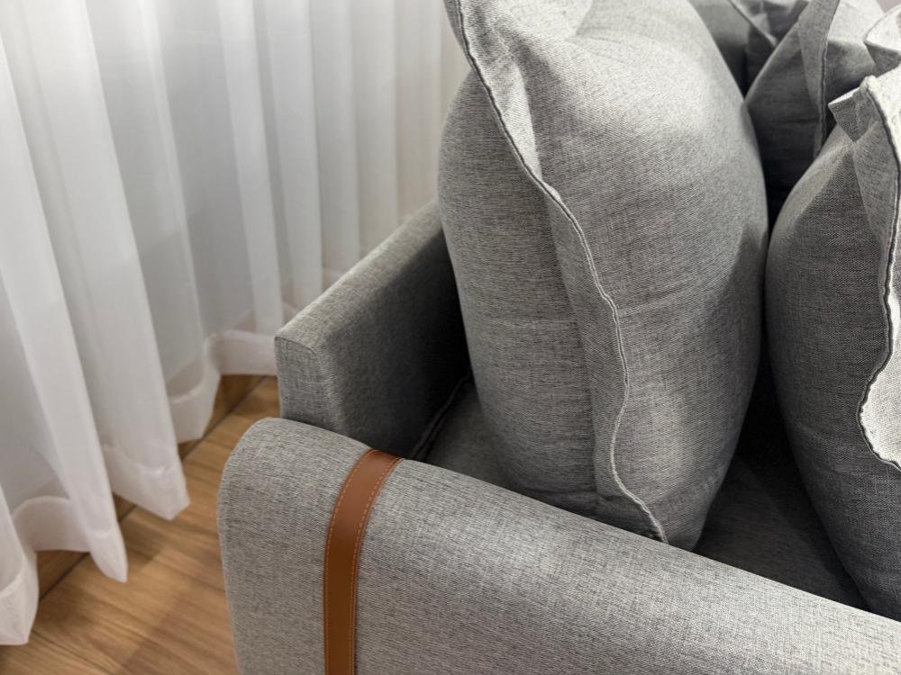 Sofá Cama/Retrátil Genova 2.20m - Cinza Linho - Imagem 13