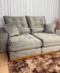 Sofá Retrátil e Reclinável Kioto 2.50m - Capuccino Veludo